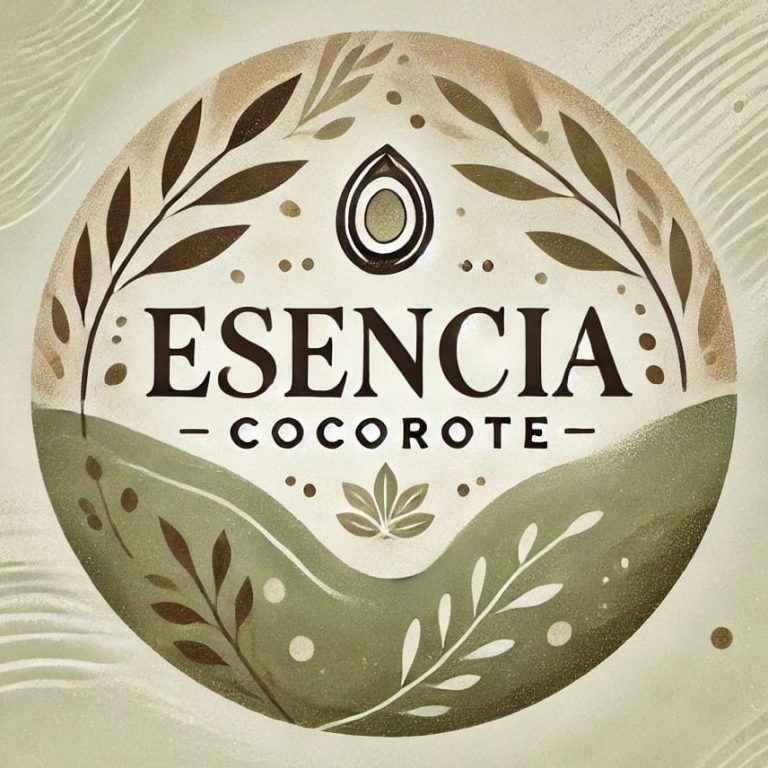 Logo de Esencia Cocorote con diseño circular y elementos naturales.